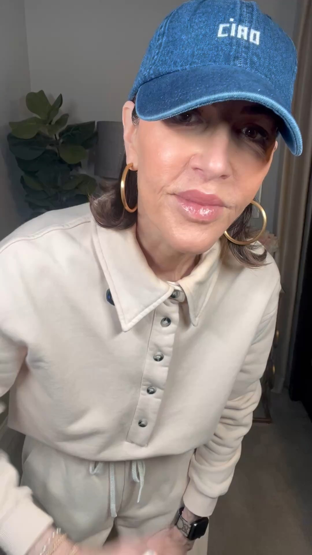 cream set, pullover, sweat pants, red sneakers, ciao baseball cap, over 50 outfits, casual outfit 

#LTKOver40 #LTKSeasonal #LTKootd