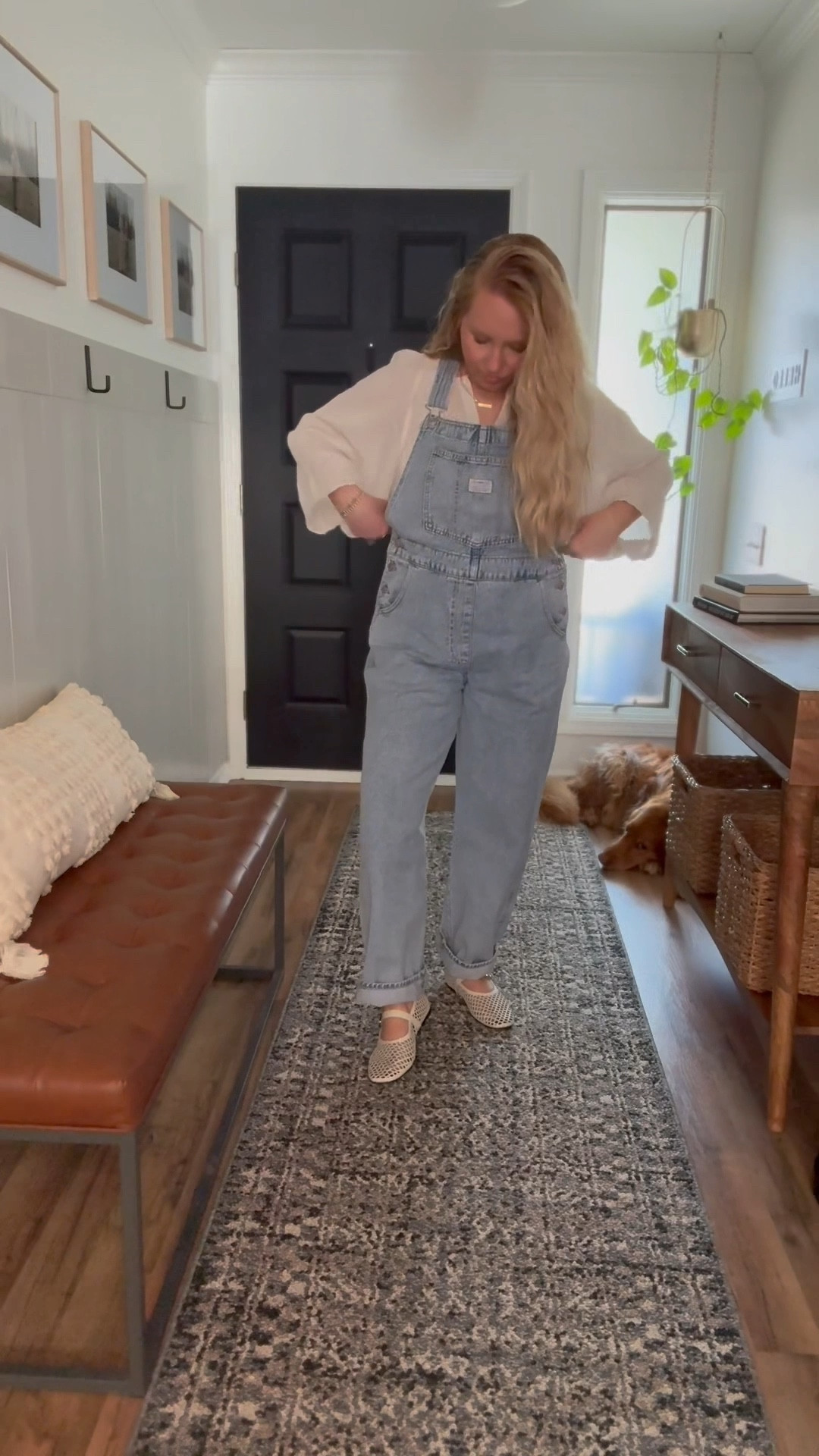 Wearing size large in the overalls and XL in the shirt for an oversized look 

Women’s overalls , women’s Levi’s overalls , overalls , Levi’s 

#LTKStyleTip