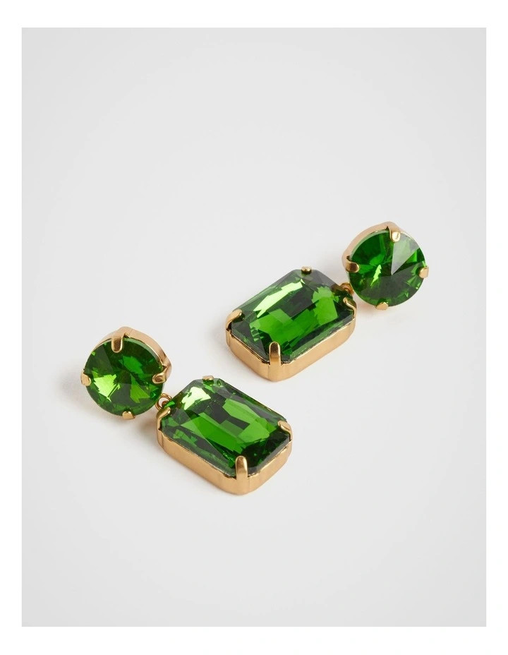 The Laila Statement Earrings in Palm Green | Myer