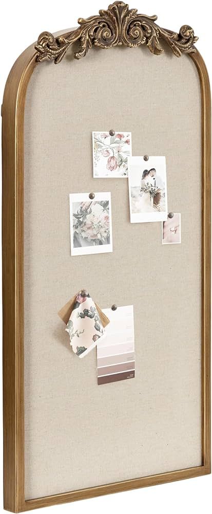 Kate and Laurel Arendahl Arch Pinboard, Gold, 13 x 25, Framed Arched Ornate Vintage Cork Board fo... | Amazon (US)