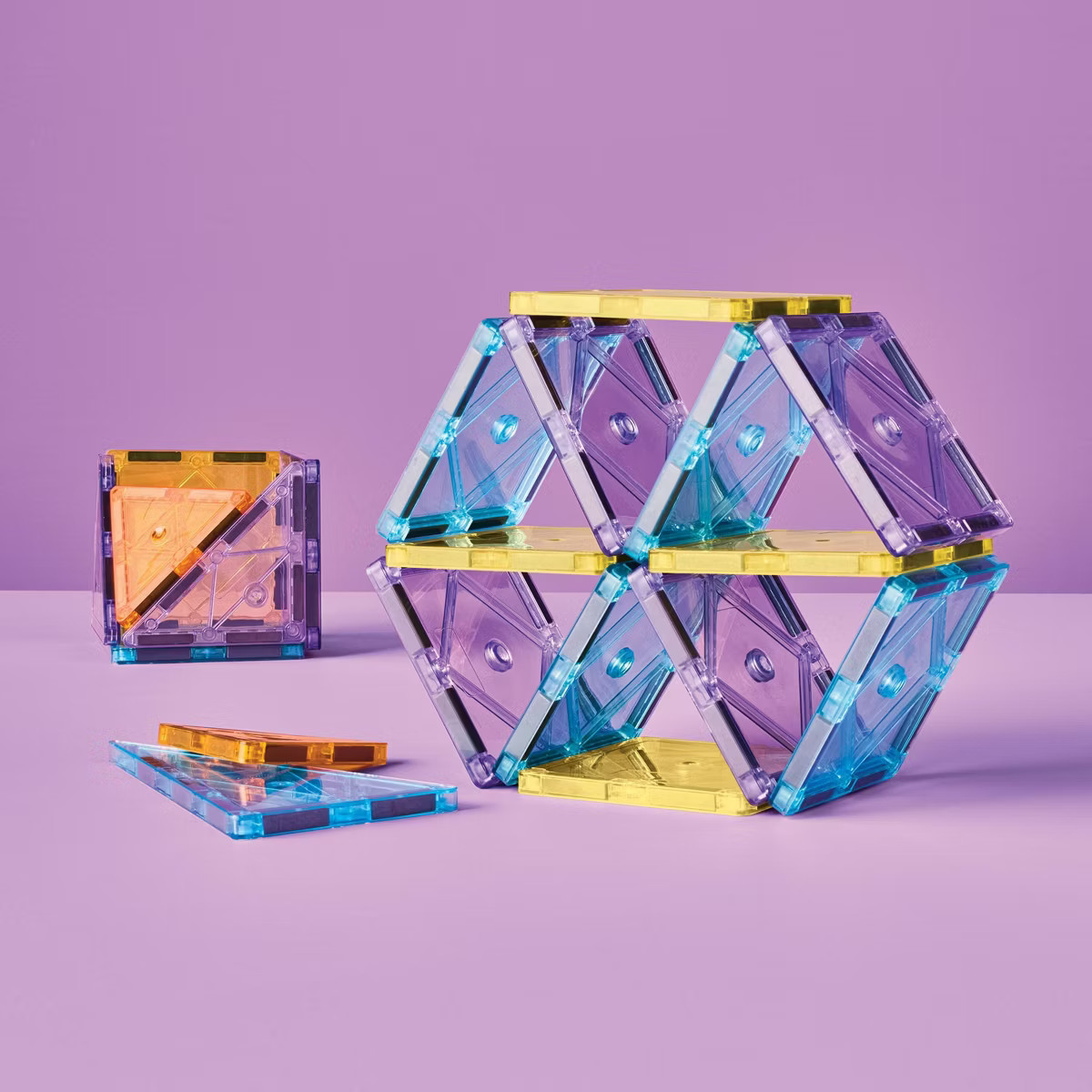 Magnetic Tiles Yellow Tin - Gigglescape™: Educational Toy for Creativity & Fine Motor Skills, 2... | Target