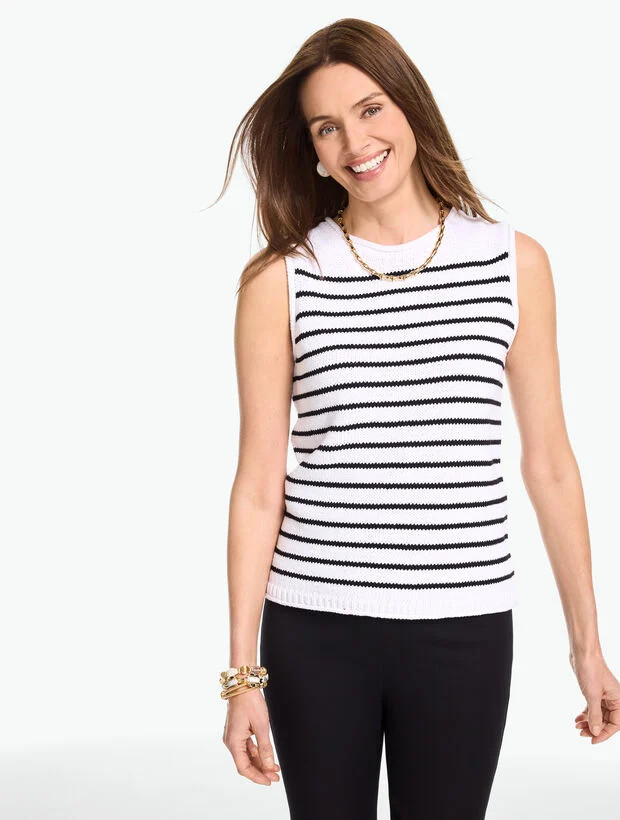 Roll Edge Sweater Shell - Stripe | Talbots