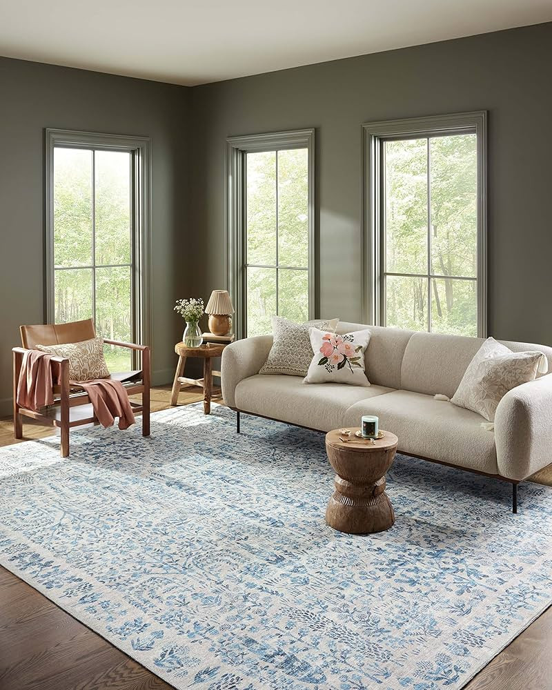 Rifle Paper Co. x Loloi Maison Collection MAO-07 Blue 2'-3" x 3'-9" Accent Rug | Amazon (US)