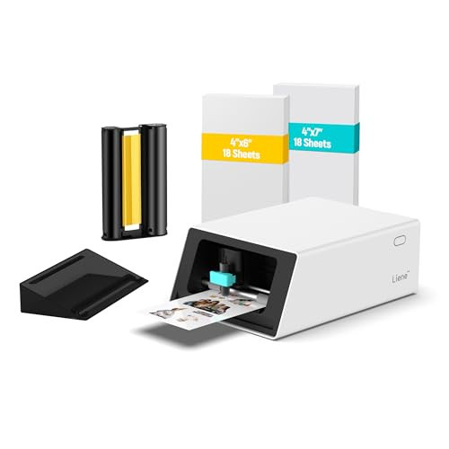 Liene PixCut S1 Color Sticker Printer & Cutting Machine - All-in-One Sticker Maker for DIY Crafts, Custom Labels & Gifts. Thermal Dye-Sublimation Photo Printer, 300 DPI, Precise AI Auto-Cutting | Amazon (US)