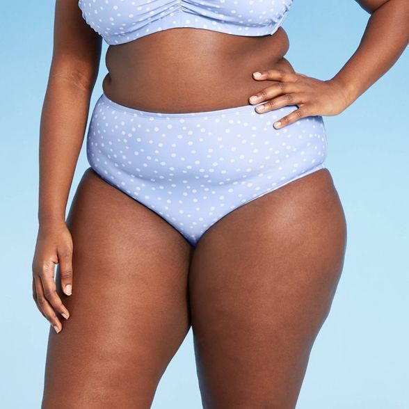 Juniors' Cinch-Front High Leg High Waist Bikini Bottom - Xhilaration™ Light Blue Dot Print | Target