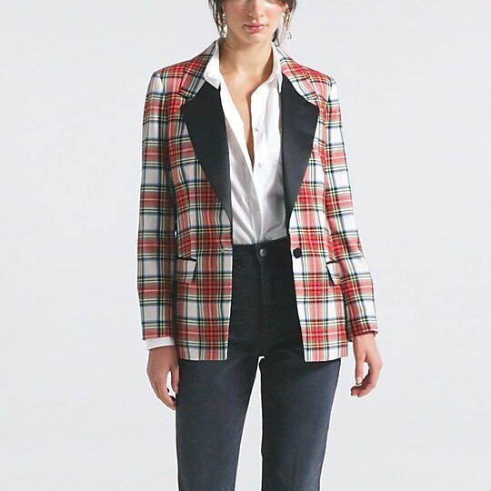 Willa blazer in Snowy Stewart tartan wool | J. Crew US