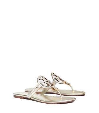 Tory Burch Miller Sandals, Metallic Leather | Tory Burch US
