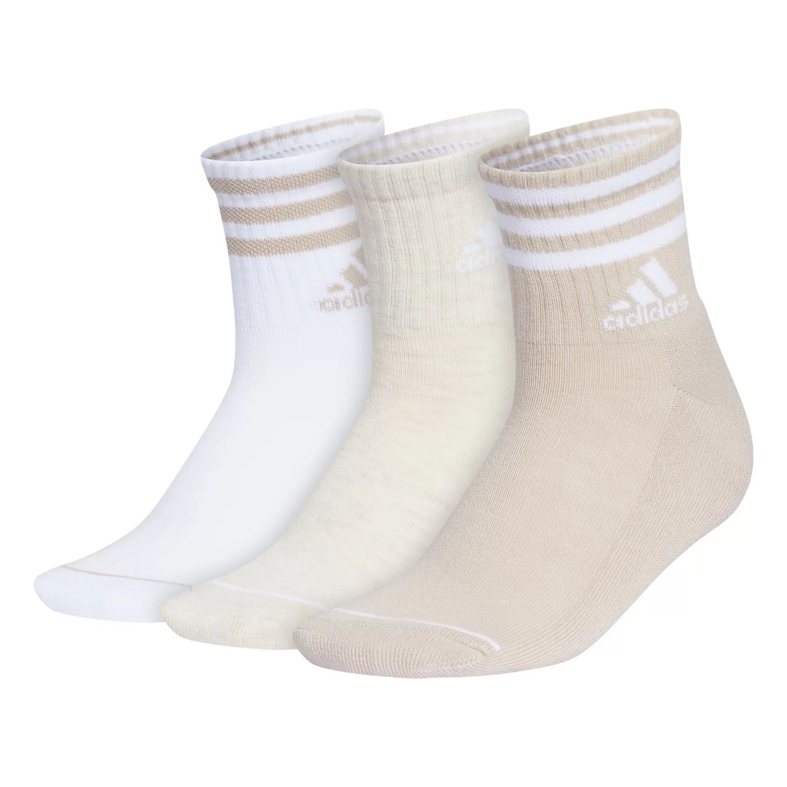 Women's adidas Cushioned 3-Stripe 3.0 High Quarter Socks 3-Pack Set | Kohl's