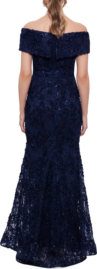 Off the Shoulder Embroidered Gown | Nordstrom