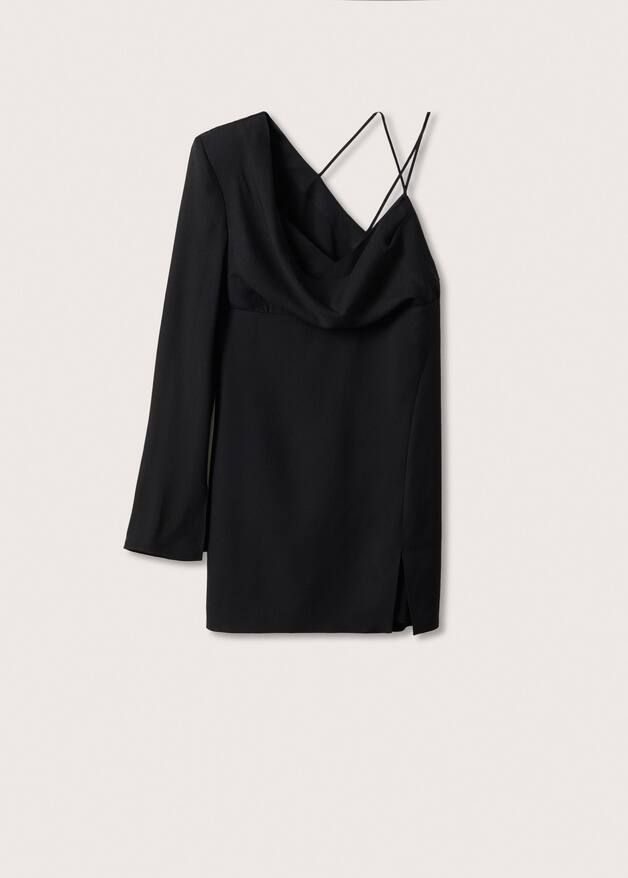 Asymmetric neckline dress | MANGO (NL)