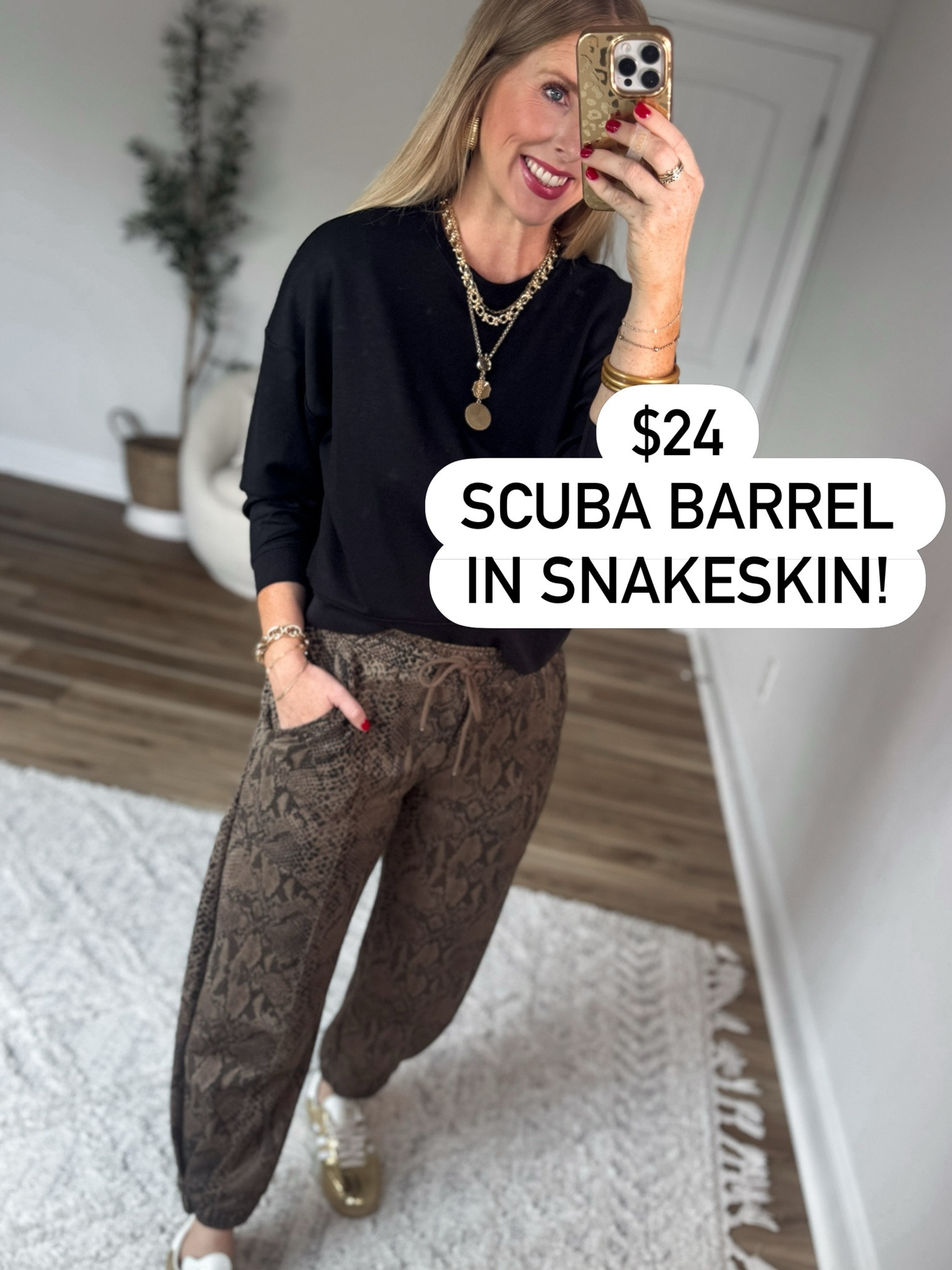 Scubaknit barrel pants in snakeskin!

#LTKmomlife