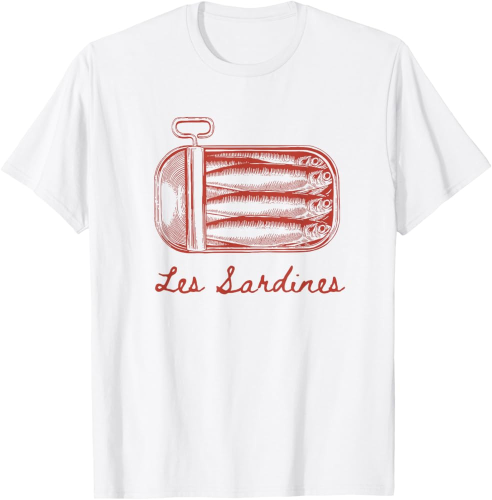 Les Sardines Fisherman Aesthetic Coastal Sardine Fish T-Shirt | Amazon (US)