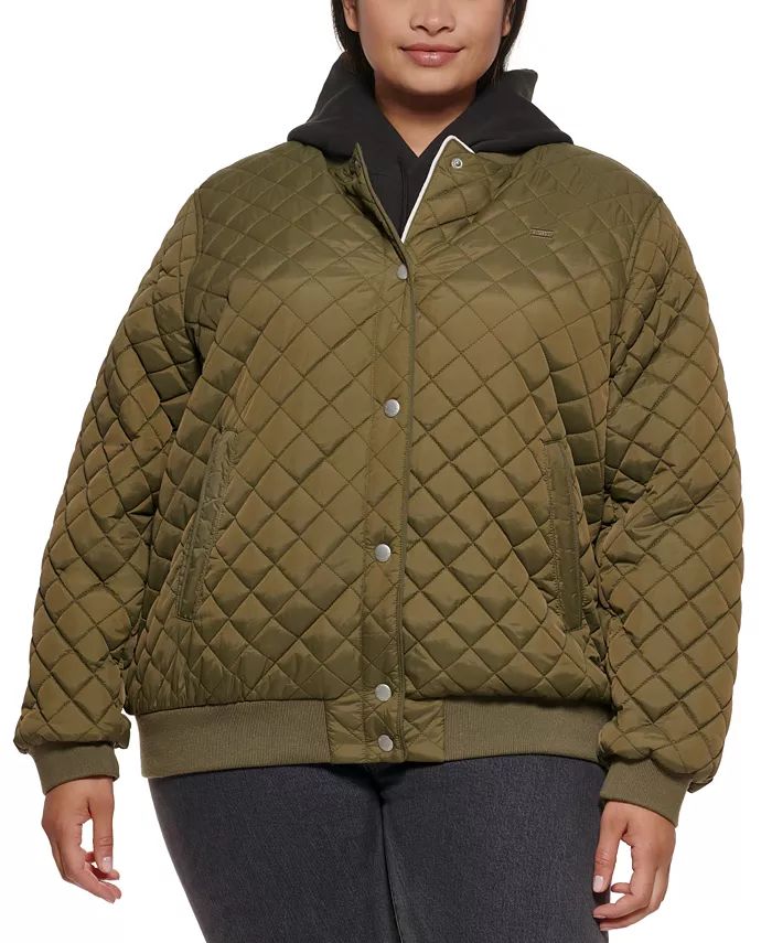 Levi's Plus Size Quilted Bomber Jacket - Macy's | Macys (US)