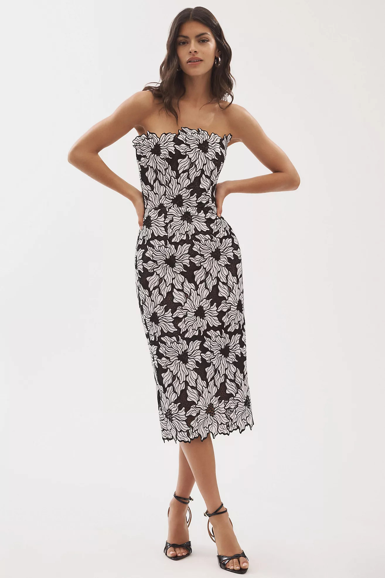 Helsi Cecilia Strapless Embroidered Floral Midi Dress | Anthropologie (US)