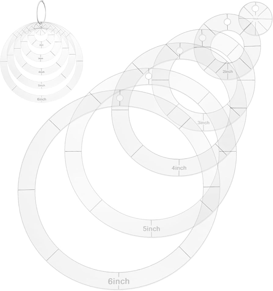 6 Pcs Circle Quilting Acrylic Template, 1/2/3/4/5/6 Inch Circle Ruler Quilting Templates Clear Se... | Amazon (US)