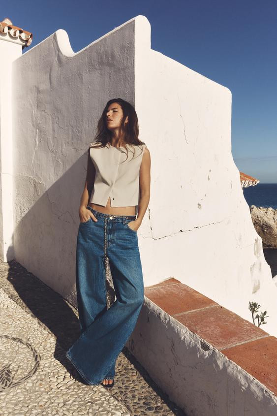 Z1975 WIDE LEG CHAIN BELT JEANS | Zara US