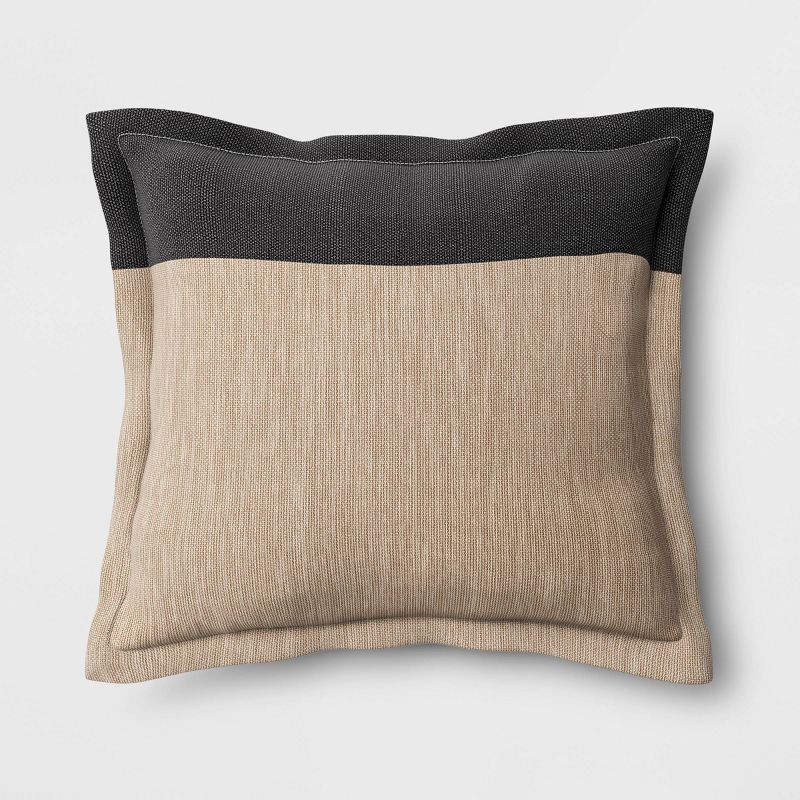 Outdoor Pillow Back Cushion Two Tone Natural - Threshold™ | Target