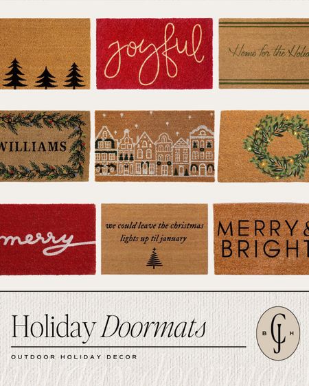 My favorite doormats for the holiday season! An easy way to spice up your front porch. #cellajaneblog #holidaydecor

#LTKSeasonal #LTKHoliday #LTKhome