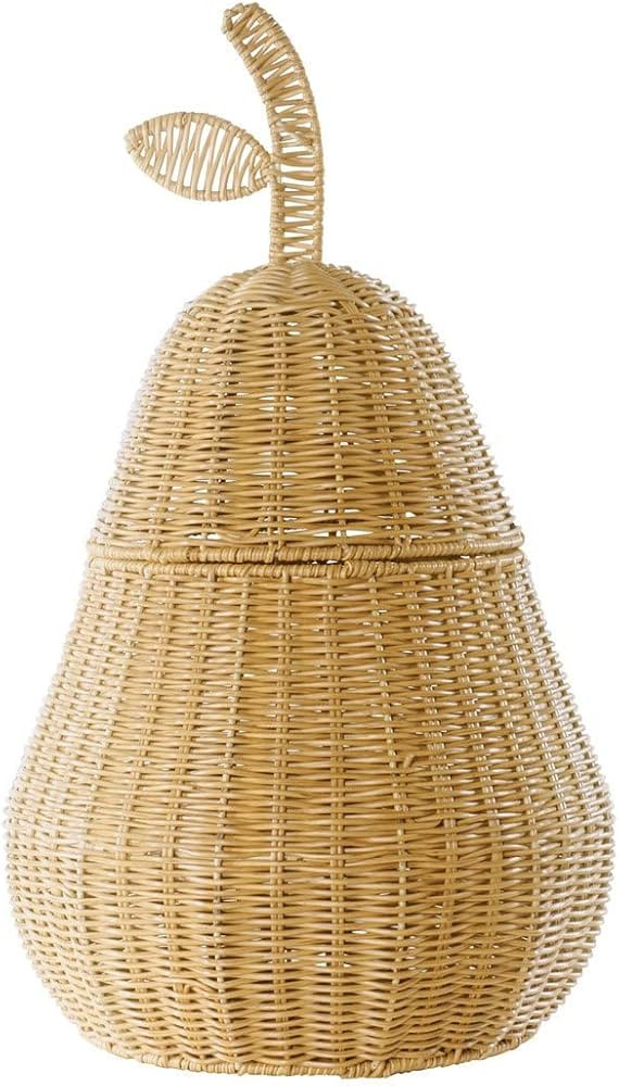 Kaplan Early Learning Pear Washable Wicker Floor Basket | Fruit-Shaped Woven Rattan Storage Bin |... | Amazon (US)