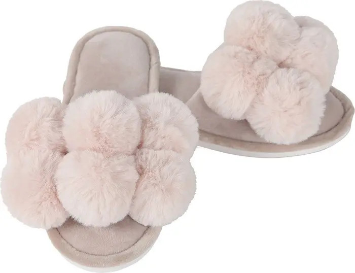 Luxe Faux Fur Pom Memory Foam Slipper | Nordstrom