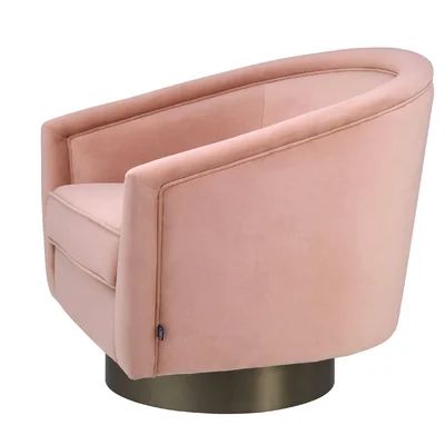 Catene Swivel 33" Barrel Chair OROA Fabric: Blush | Wayfair North America