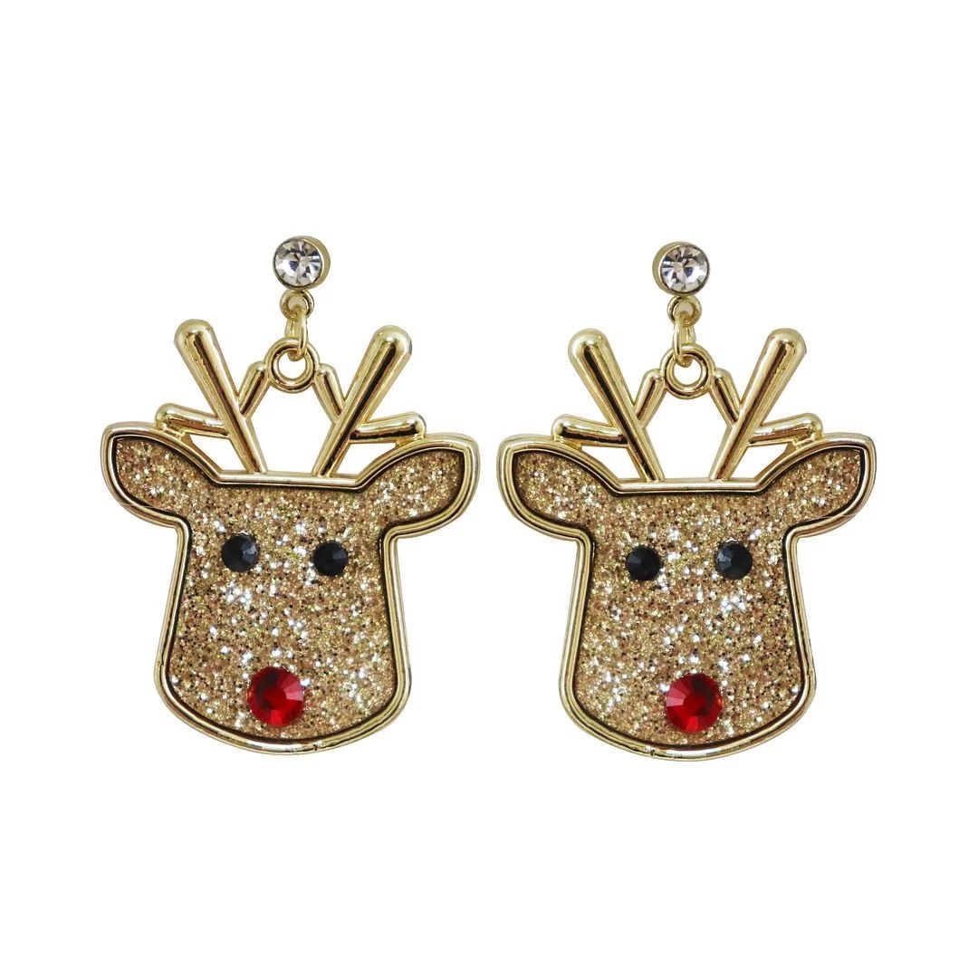 Holiday Time Reindeer Stud Earrings - Walmart.com | Walmart (US)