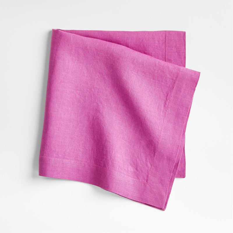 Marin Orchid Purple EUROPEAN FLAX -Certified Linen Napkin + Reviews | Crate & Barrel | Crate & Barrel