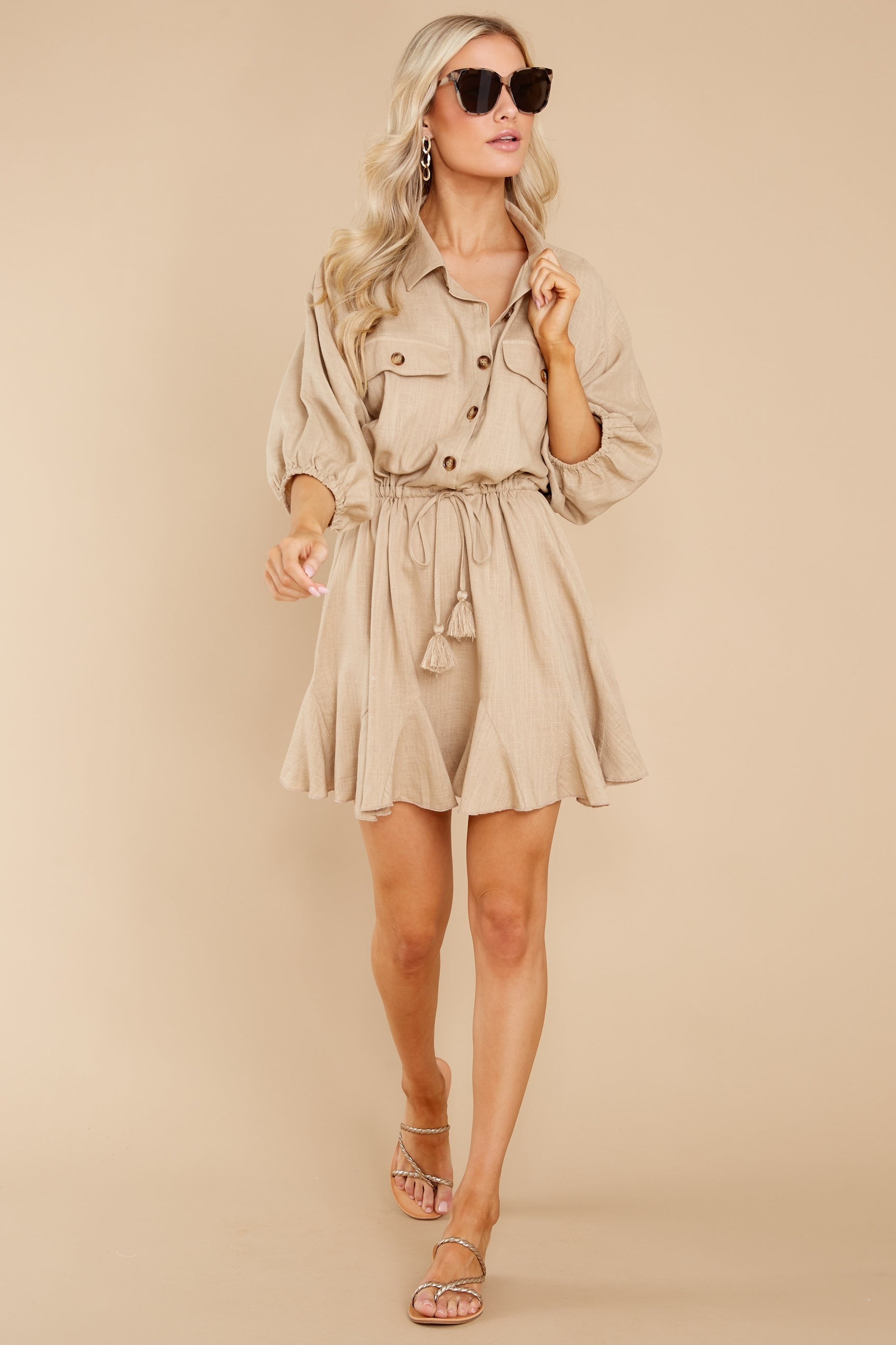 Seeking Adventure Khaki Dress | Red Dress 