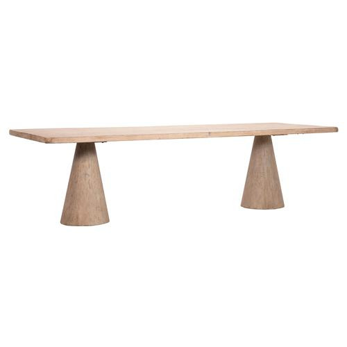 Frank Mid Century Brown Reclaimed Pine Wood Rectangular Dining Table - 108"W | Kathy Kuo Home
