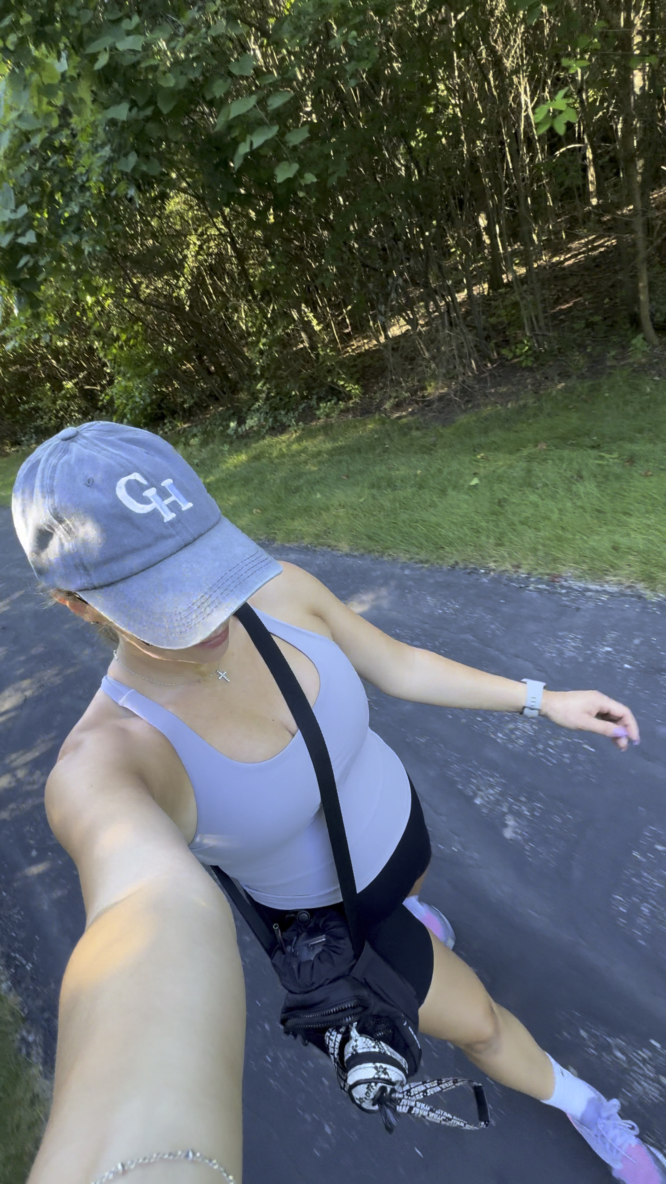 Maternity walking essentials! 

Small in top (I need to size up to medium)
XS in maternity biker shorts 

#LTKFitness #LTKBump #LTKActive