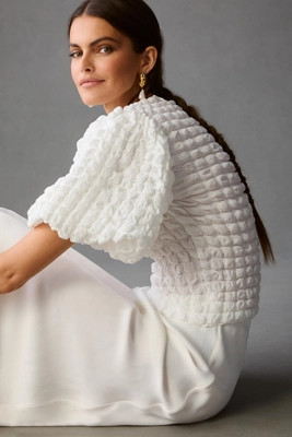Eri + Ali Textured Puff-Sleeve Top | Anthropologie (US)