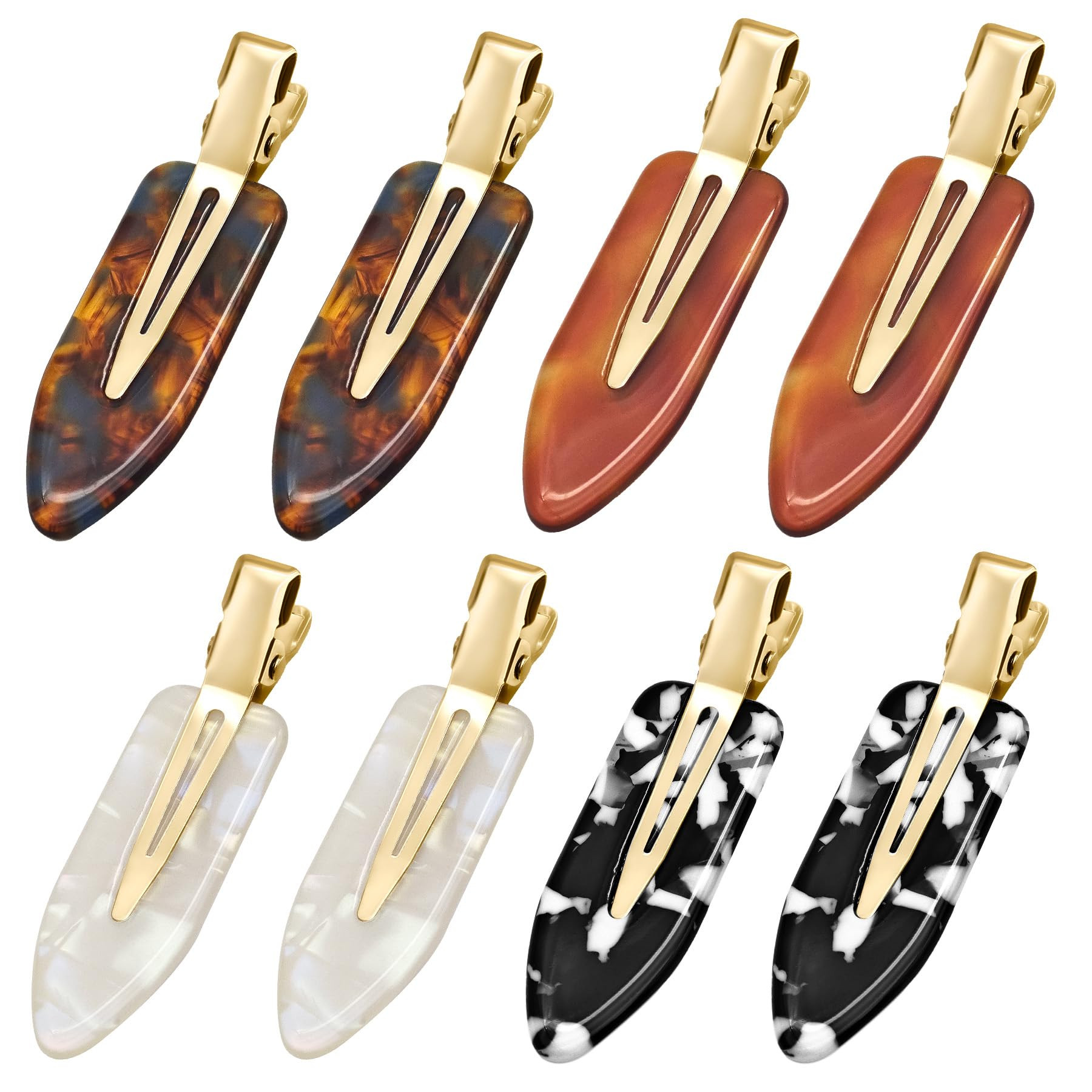 Amazon.com : YIERSO 8 Pcs No bend Hair Clips No Crease Makeup Duckbill Clip No Dent Creaseless Flat Alligator Hair Barrettes for Salon Hairstyle Women Girls Accessories Cellulose Acetate(Caramel) : Beauty & Personal Care | Amazon (US)