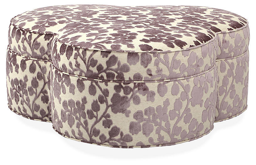 Portsmouth Upholstered Ottoman, Amethyst Velvet | One Kings Lane