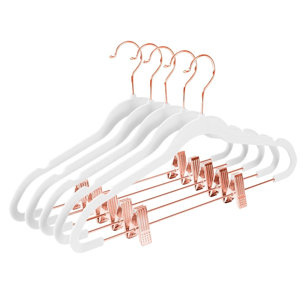 MIZGI Premium Velvet Pants Hangers with Clips (Pack of 20) Slim Skirt Hangers- Non Slip Felt Outf... | Amazon (CA)