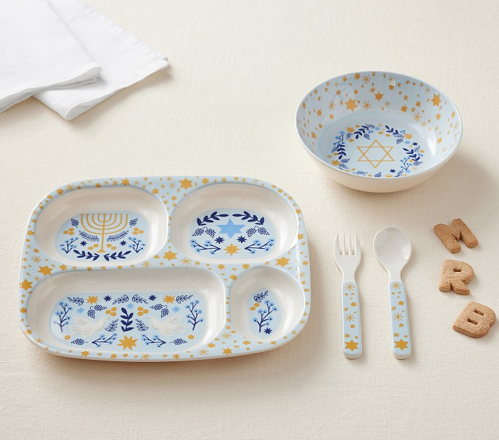 Rifle Paper Co. Hanukkah Nursery Feeding Set | Pottery Barn Kids