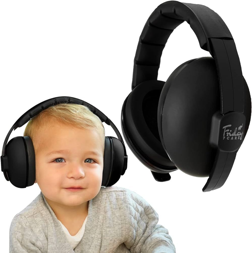 Friday 7Care Baby Ear Protection Noise Canceling Headphones for Ages 0-24 Months, Black | Amazon (US)