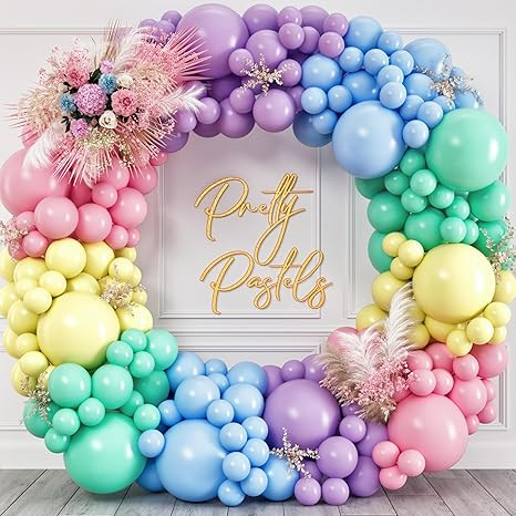 100 Pastel Balloons Assorted Colors & Size – Rainbow Birthday Party Decorations – Macaron Bal... | Amazon (US)