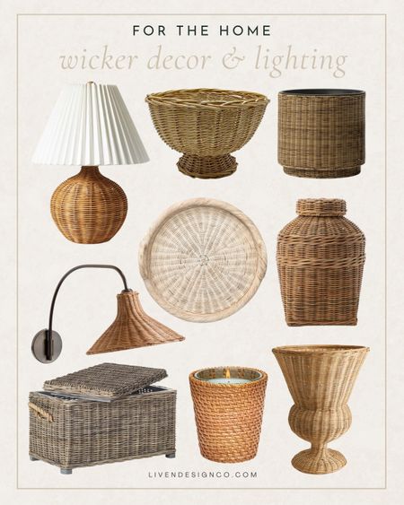 Wicker decor. Home decor. Spring decor. Wicker bowl. Woven vase. Wicker lamp. Woven tray. Woven lidded box. Basket. Wicker jar. Woven sconce. Woven planter. Woven candle. 

#LTKSeasonal #LTKhome #LTKfindsunder100