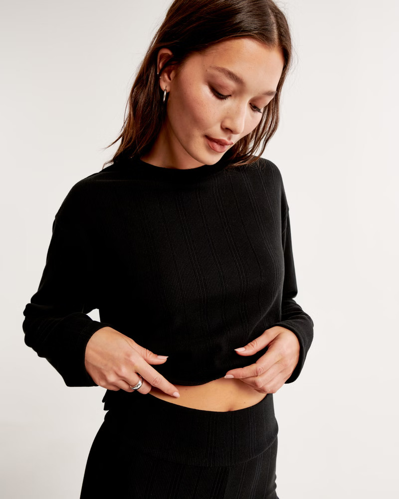Cozy Rib Long-Sleeve Sleep Top | Abercrombie & Fitch (US)