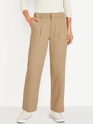 High-Waisted Pleated Chino Ankle Pants for Women | Old Navy (US)