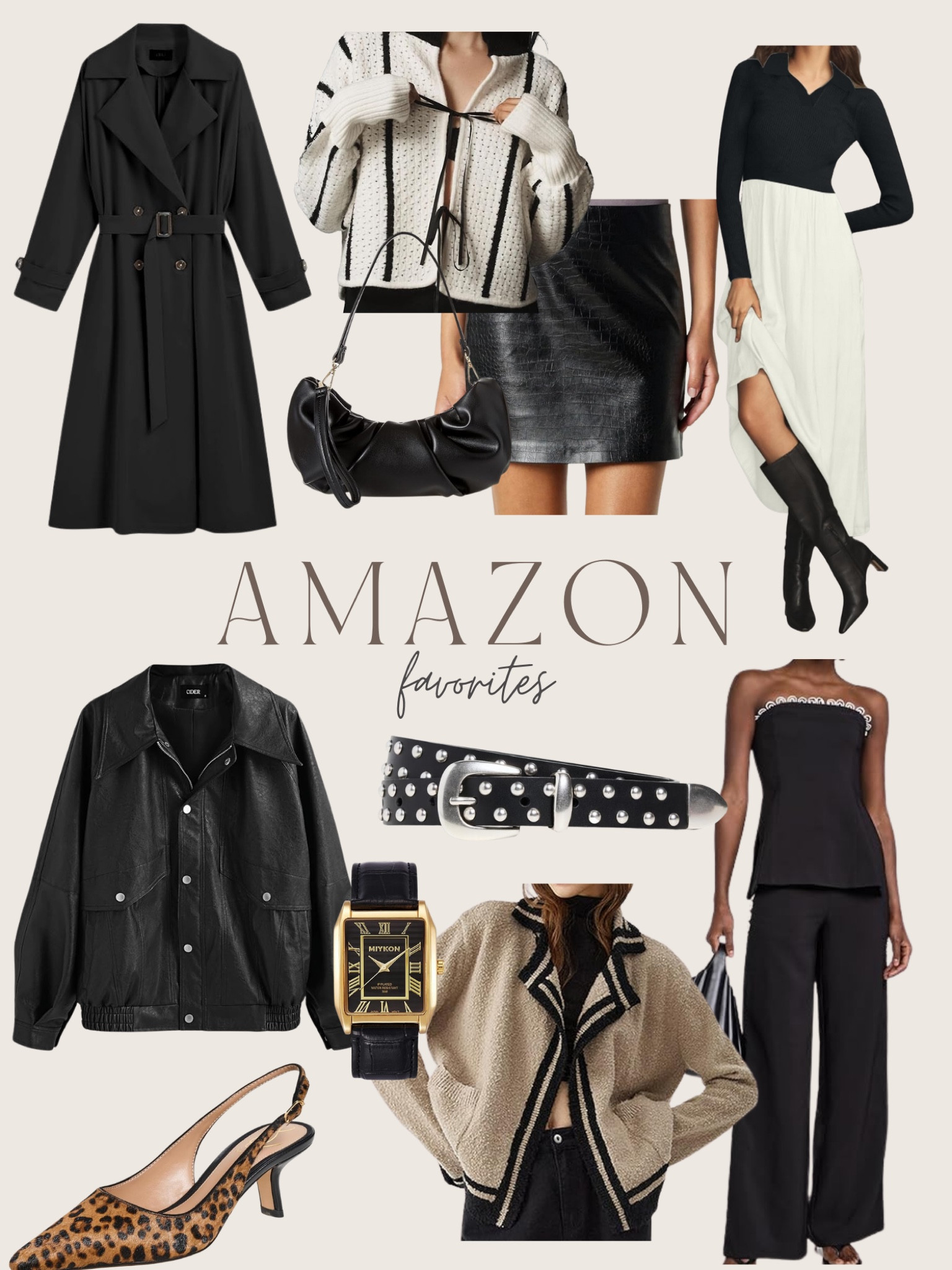 Amazon favorites ✨🫶🏻

Maxi dress, trench coat, jacket, cardigan, matching set, belt, purse, bag, heels, Casual outfit, outfit ideas, elegant style, minimal style, fashion inspo, neutral style, Amazon fashion, Amazon finds, ootd, basics, street style, neutral outfits, winter outfit, winter style, winter fashion, winter outfits, styling ideas, what to wear, chic style, outfit inspo, simple outfits, watch 

#LTKFindsUnder50 #LTKShoeCrush #LTKStyleTip
