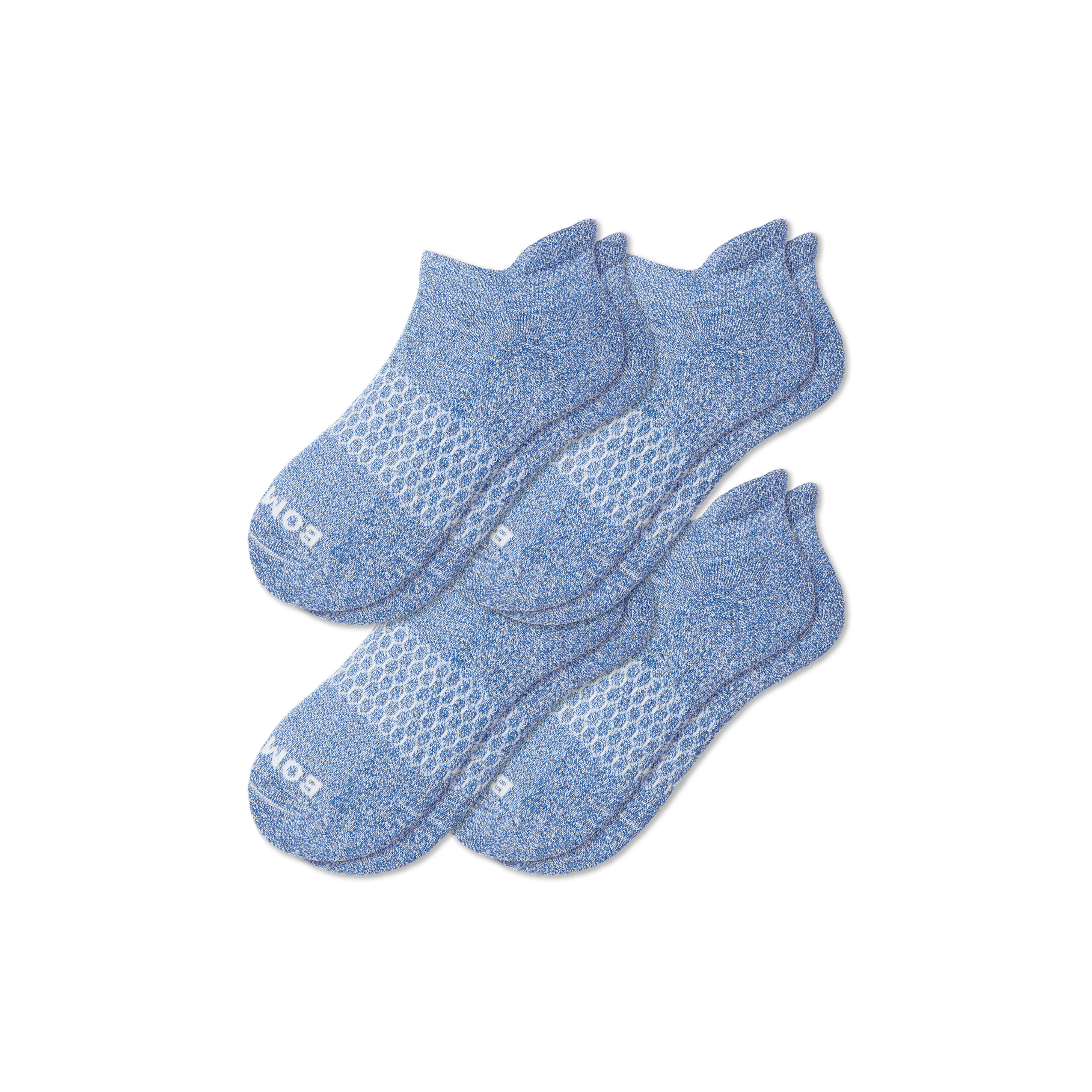 Women's Marl Ankle Sock 4-Pack - Blue Bell - Large - Cotton Blend - Bombas | Bombas