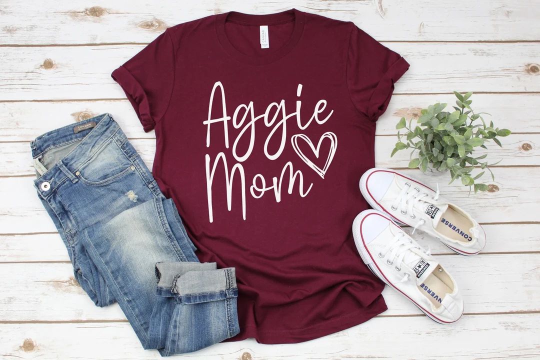 Aggie mom shirt, game day shirt, Texas A&M shirt, Texas Aggies shirt, crew neck triblend tee, col... | Etsy (US)