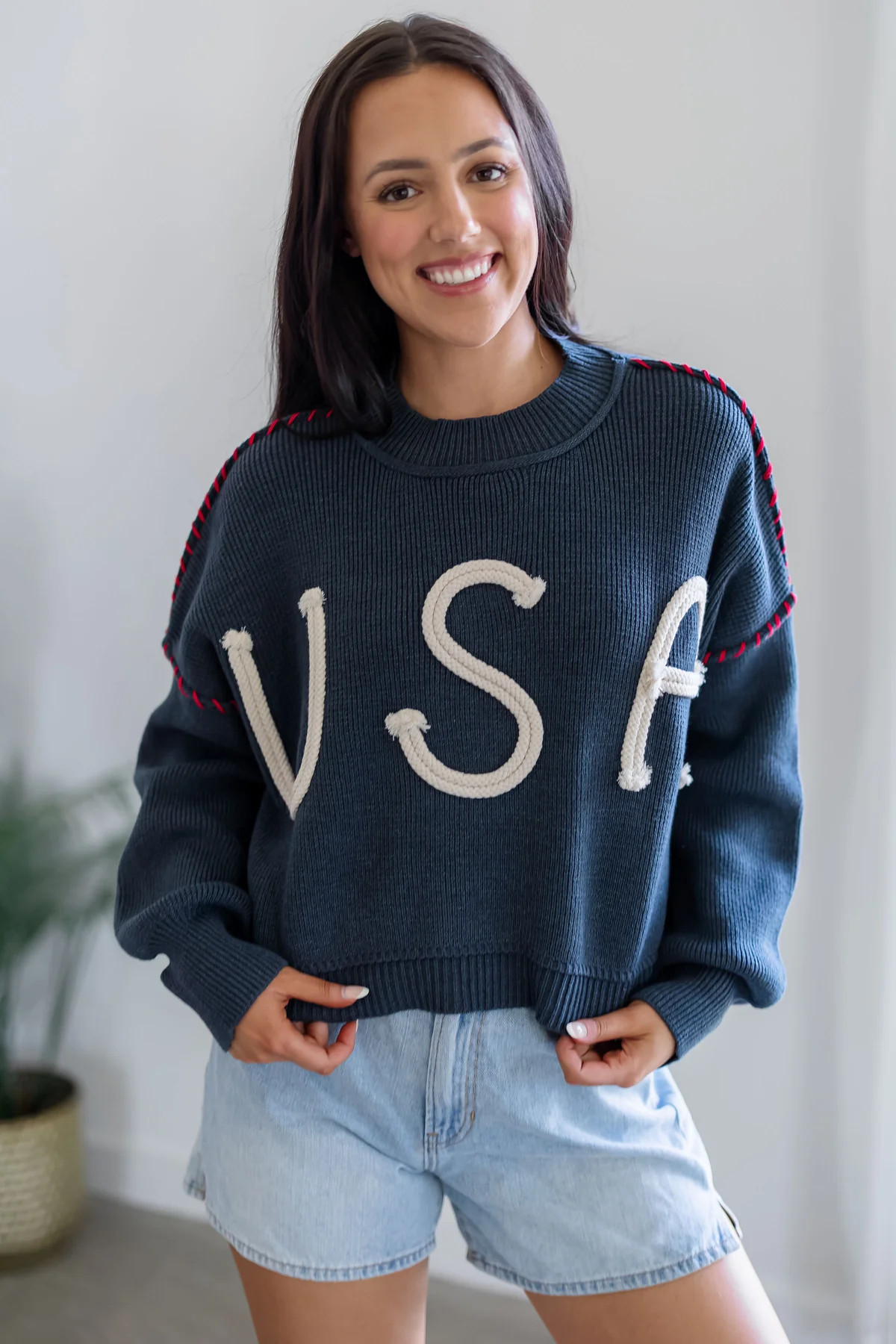 USA Rope Letter Sweater | Landry Kate