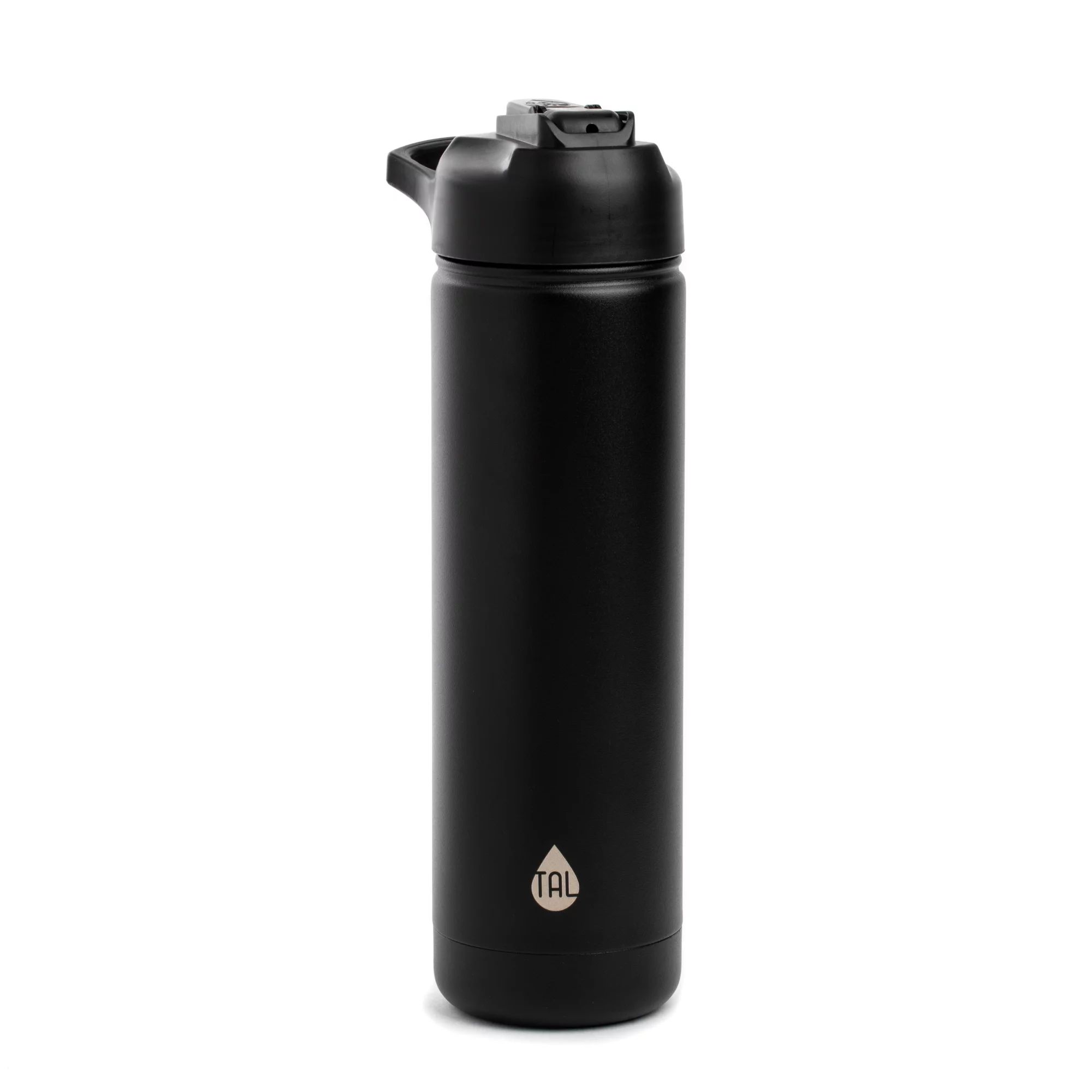 TAL Ranger 26 oz Black Solid Print Stainless Steel Water Bottle with Straw and Flip-Top Lid | Walmart (US)