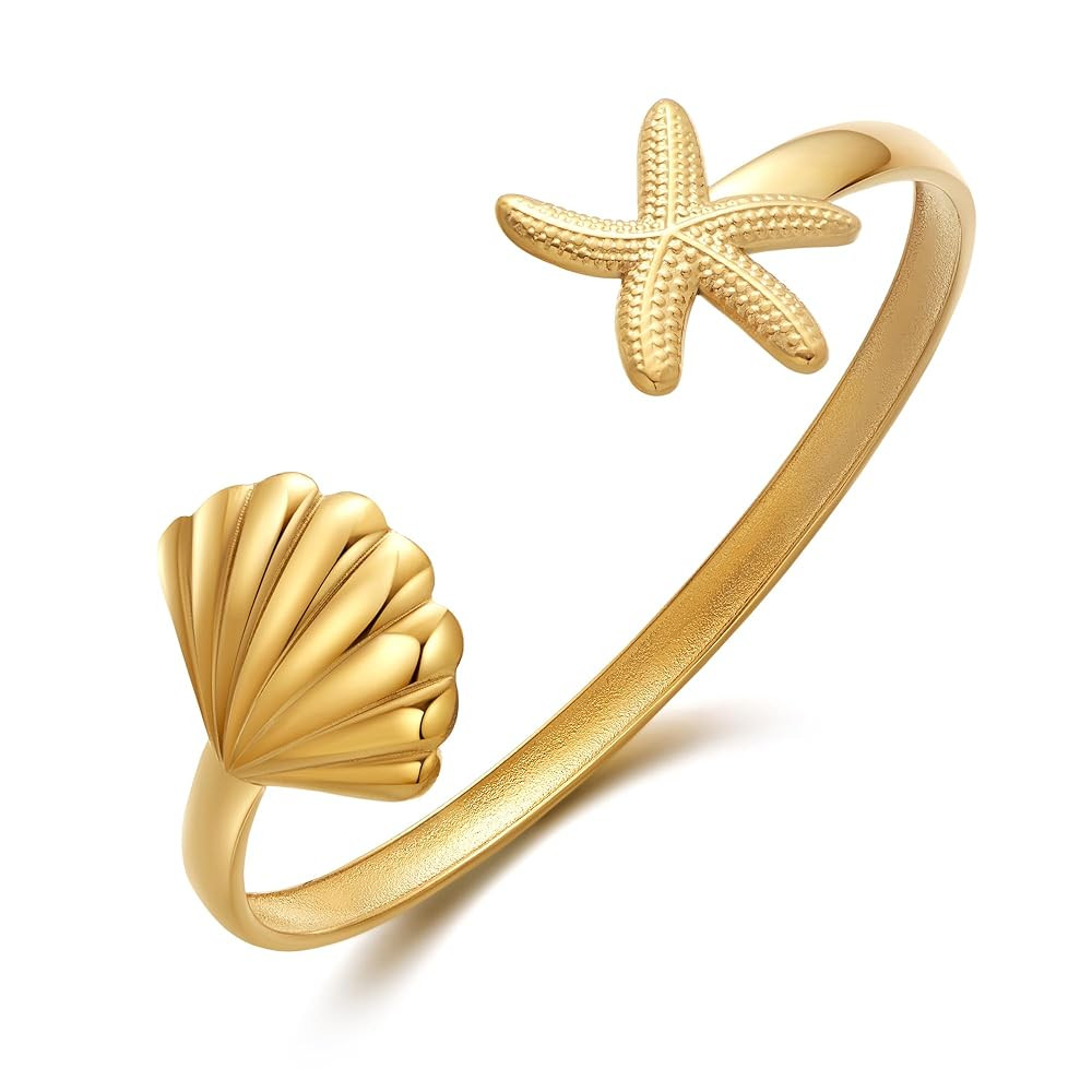 Chunky 14k Gold Cuff Bracelets for Women - Non Tarnish Teardrop Bangle Multi-layer Cross Wire Ope... | Amazon (US)