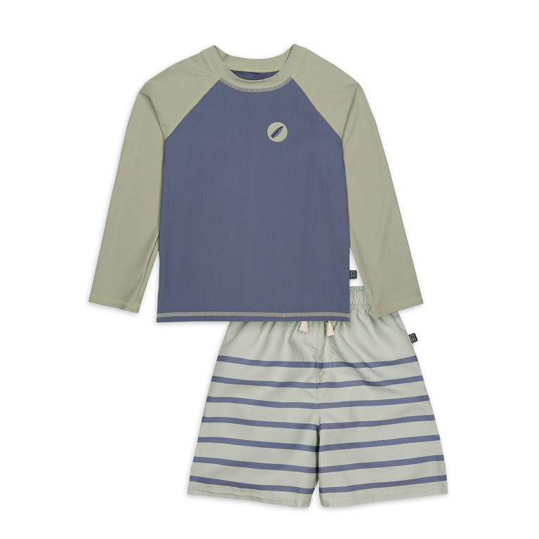 Modern Moments By Gerber Toddler Boy Rashguard and Swim Trunks Set, 12M-5T - Walmart.com | Walmart (US)