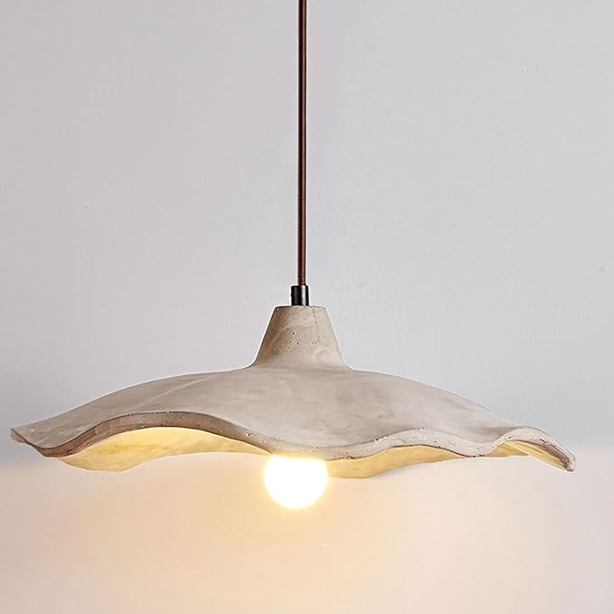 Concrete Lotus Flower Pendant Light Fixture Grey Cement Ceiling Hanging Lights Bedroom Chandelier... | Amazon (US)
