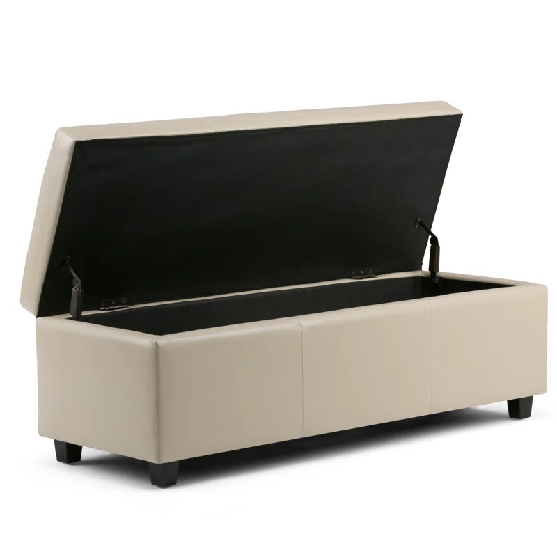 Raemon Vegan Leather Storage Ottoman | Wayfair North America
