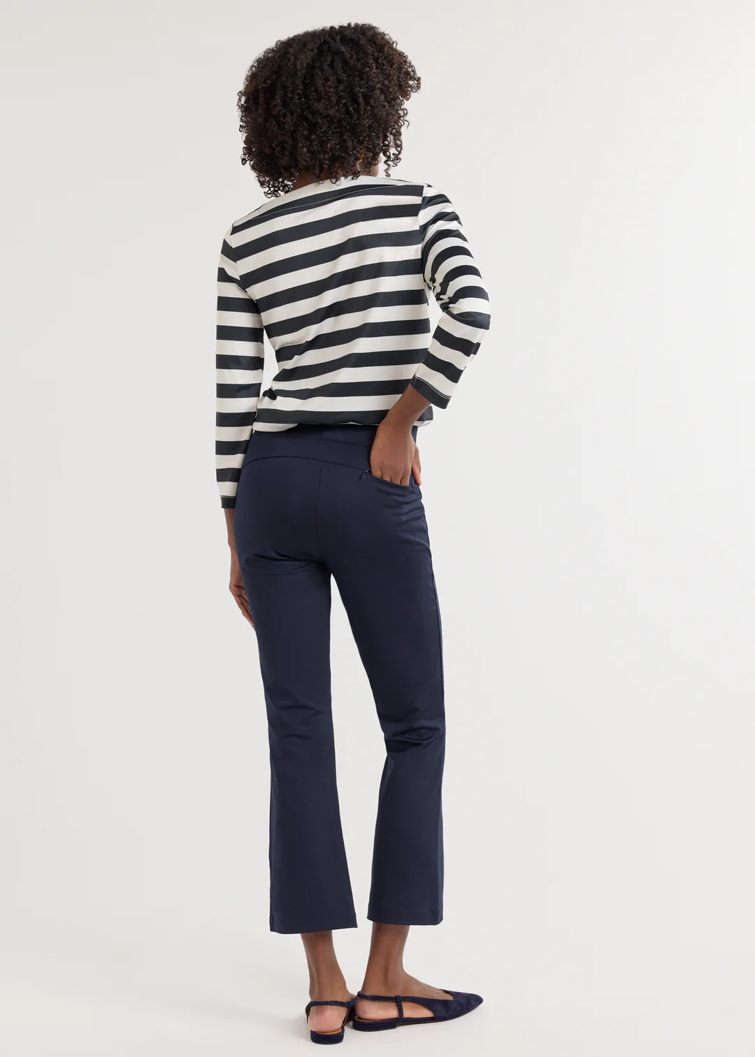Palm Bay Pant in Heavy Weight Luxe Stretch (Navy) | Dudley Stephens
